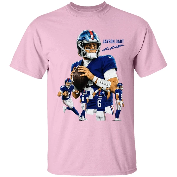Jaxson Dart The Arrival New York Giants Nfl Football Signature Graphic Shirt - Image 2