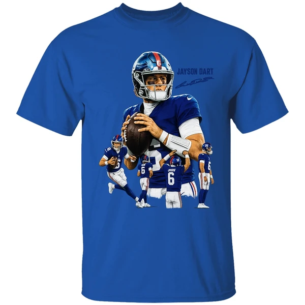 Jaxson Dart The Arrival New York Giants Nfl Football Signature Graphic Shirt - Image 7