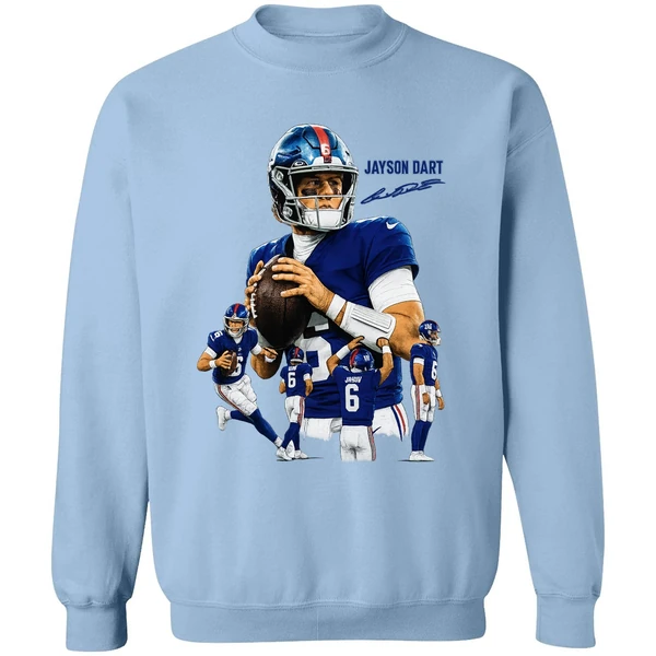 Jaxson Dart The Arrival New York Giants Nfl Football Signature Graphic Sweatshirt