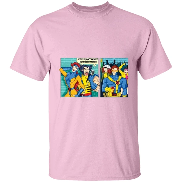 jean grey and performance scotty doesnt know mashup xmen shirt lightpink