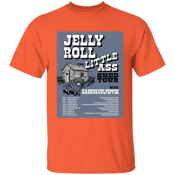jelly roll the little ass shed tour 2026 north america schedule shirt orange