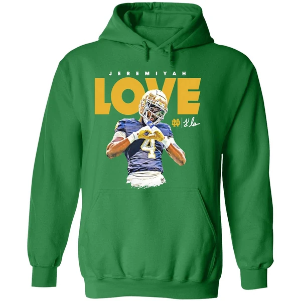 Jeremiyah Love Notre Dame Fighting Irish Football Hoodie - Image 2