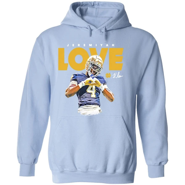 Jeremiyah Love Notre Dame Fighting Irish Football Hoodie - Image 4