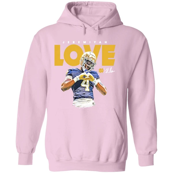 Jeremiyah Love Notre Dame Fighting Irish Football Hoodie - Image 5