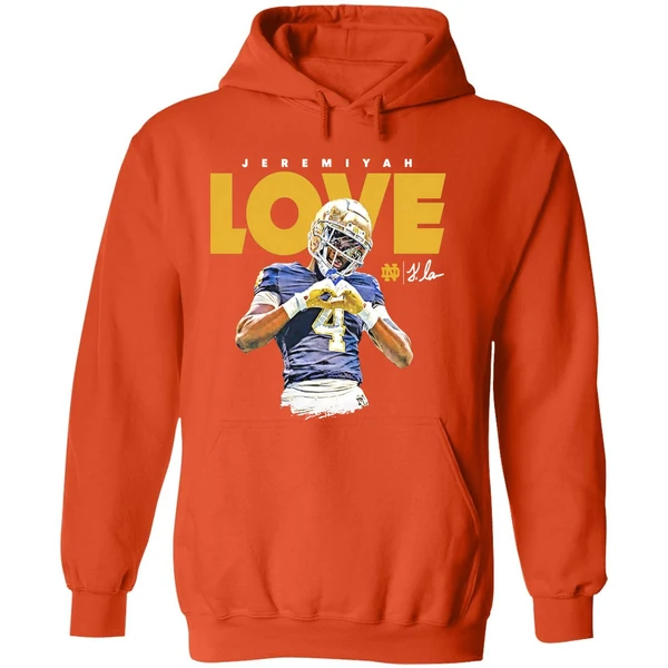 Jeremiyah Love Notre Dame Fighting Irish Football Hoodie - Image 6