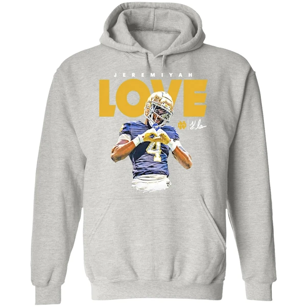 Jeremiyah Love Notre Dame Fighting Irish Football Hoodie - Image 9