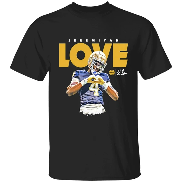 Jeremiyah Love Notre Dame Fighting Irish Football Shirt