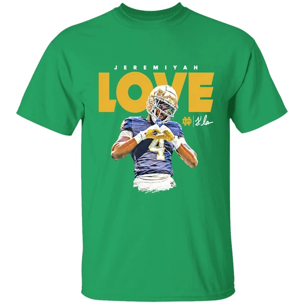 Jeremiyah Love Notre Dame Fighting Irish Football Shirt - Image 2
