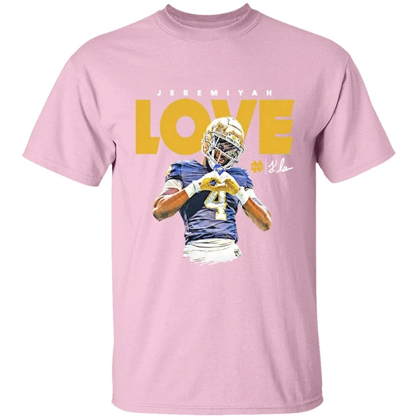 jeremiyah-love-notre-dame-fighting-irish-football-shirt-lightpink