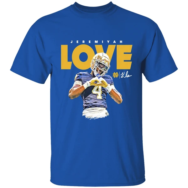 Jeremiyah Love Notre Dame Fighting Irish Football Shirt - Image 8