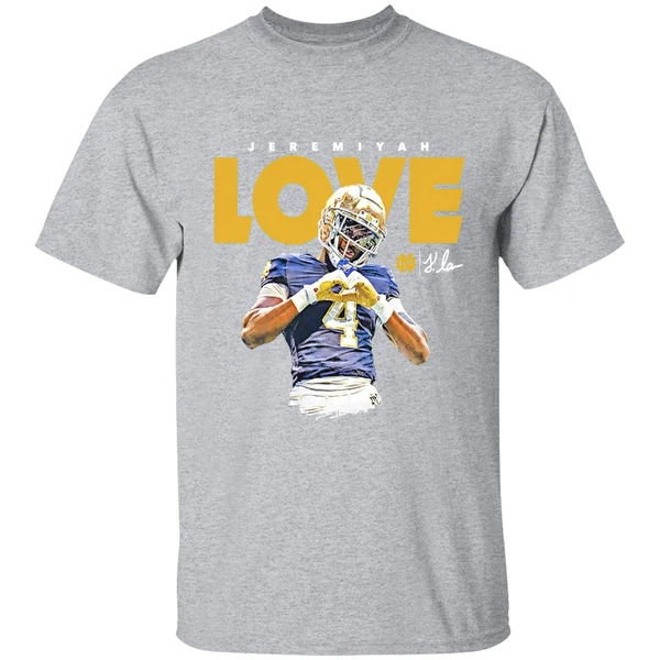 Jeremiyah Love Notre Dame Fighting Irish Football Shirt - Image 9