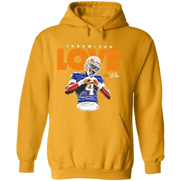 Jeremiyah Love Notre Dame Football Ncaa Heisman Heart Hand Hoodie