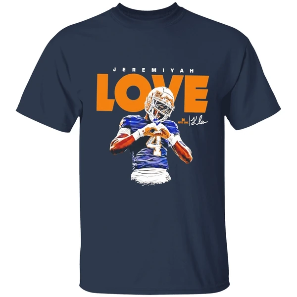Jeremiyah Love Notre Dame Football Ncaa Heisman Heart Hand Shirt - Image 5