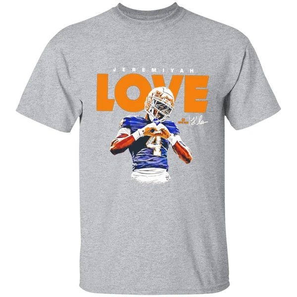 Jeremiyah Love Notre Dame Football Ncaa Heisman Heart Hand Shirt - Image 9