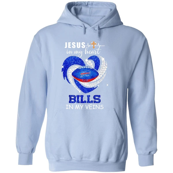 Jesus In My Heart Buffalo Bills In My Veins Hoodie - Image 4