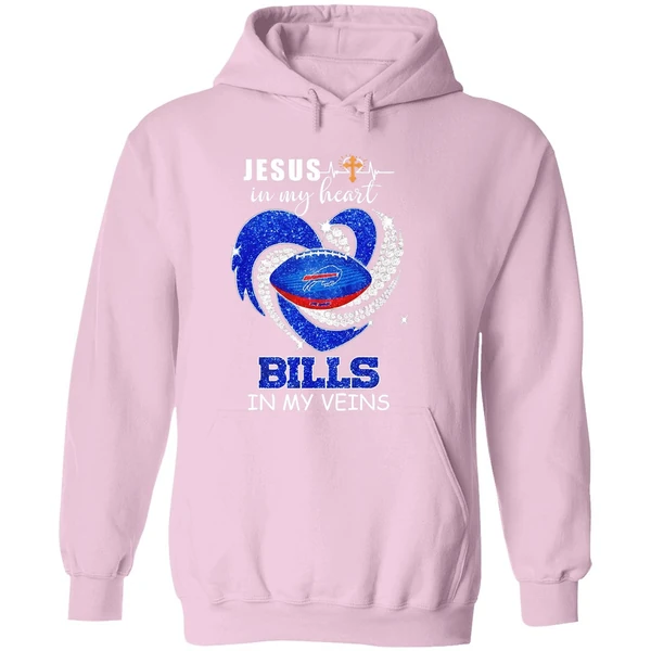 Jesus In My Heart Buffalo Bills In My Veins Hoodie - Image 5