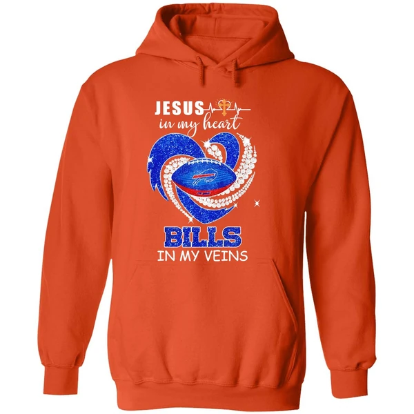 Jesus In My Heart Buffalo Bills In My Veins Hoodie - Image 6