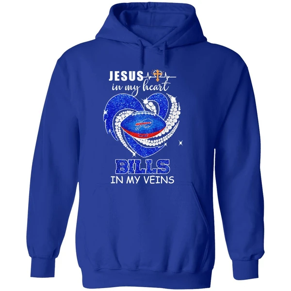 Jesus In My Heart Buffalo Bills In My Veins Hoodie - Image 7