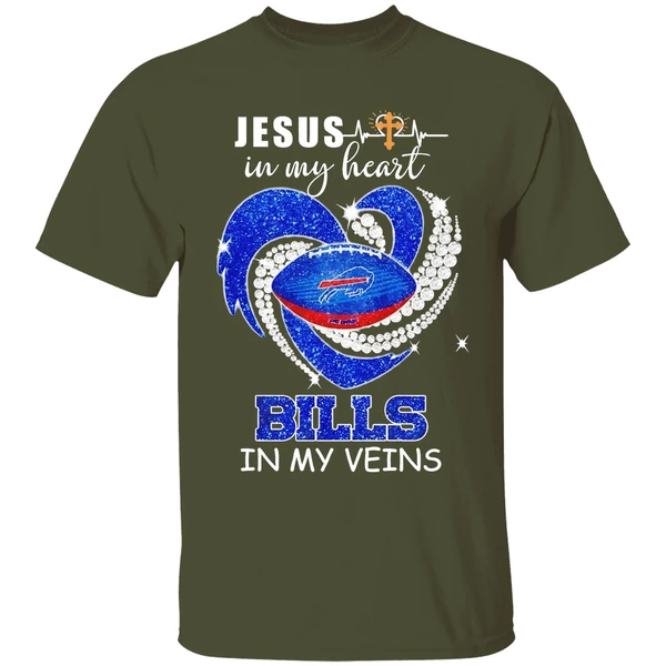 Jesus In My Heart Buffalo Bills In My Veins Shirt - Image 4