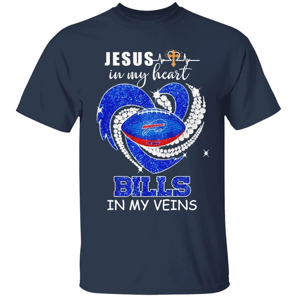 jesus in my heart buffalo bills in my veins shirt navy