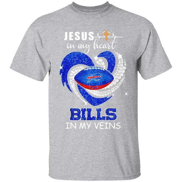 Jesus In My Heart Buffalo Bills In My Veins Shirt - Image 9