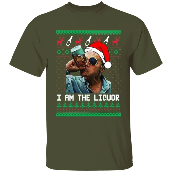 jim lahey i am the liquor christmas shirt militarygreen