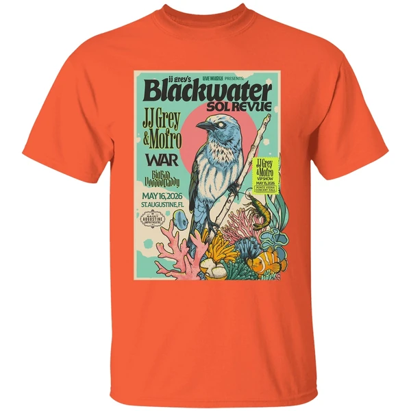 jj grey mofro may 16 2026 st augustine amphitheatre in st augustine fl shirt orange