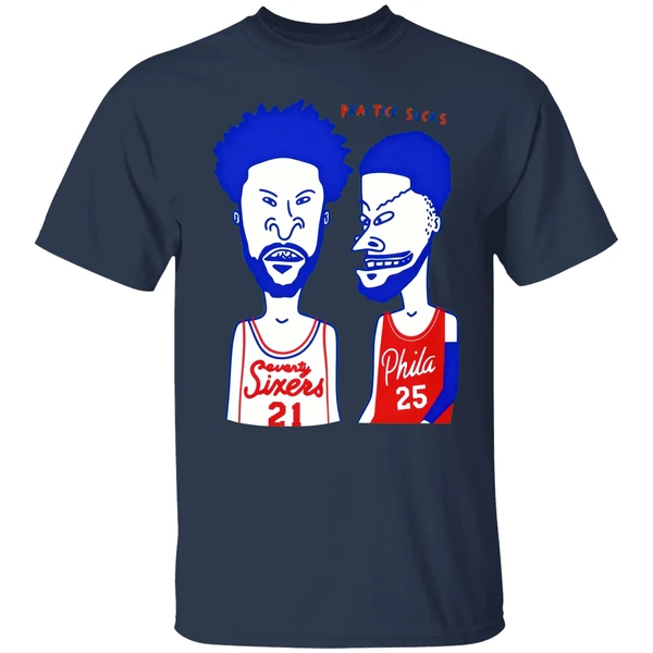 Joel Embiid And Ben Simmons Beavis And Butthead Practice Sucks Philadelphia Basketball Shirt - Image 3