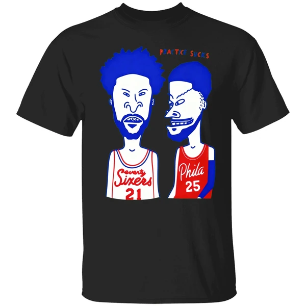 Joel Embiid And Ben Simmons Beavis And Butthead Practice Sucks Philadelphia Basketball Shirt - Image 8