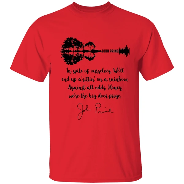 john prine in spite of ourselves guitar signature shirt red