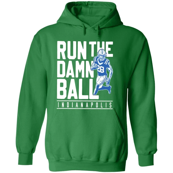 Jonathan Taylor Run The Damn Ball 25 Indianapolis Colts Hoodie - Image 2