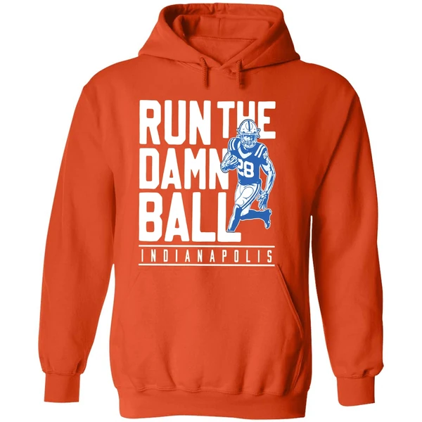 Jonathan Taylor Run The Damn Ball 25 Indianapolis Colts Hoodie - Image 6