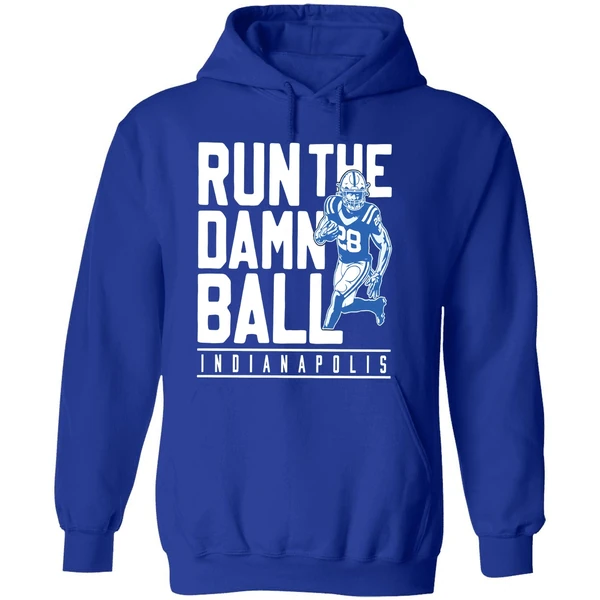 Jonathan Taylor Run The Damn Ball 25 Indianapolis Colts Hoodie - Image 7