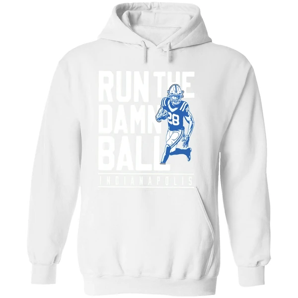 Jonathan Taylor Run The Damn Ball 25 Indianapolis Colts Hoodie - Image 8