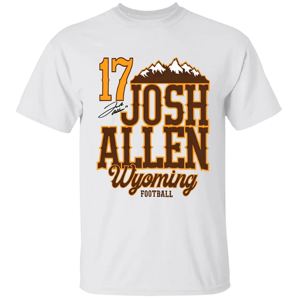 Josh Allen 17 Wyoming Cowboys Football Mountain Signature Shirt