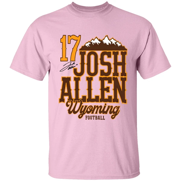 Josh Allen 17 Wyoming Cowboys Football Mountain Signature Shirt - Image 2