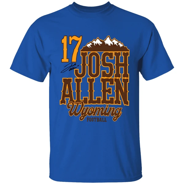Josh Allen 17 Wyoming Cowboys Football Mountain Signature Shirt - Image 5