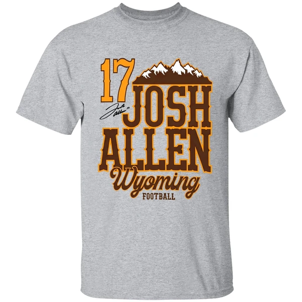 Josh Allen 17 Wyoming Cowboys Football Mountain Signature Shirt - Image 6