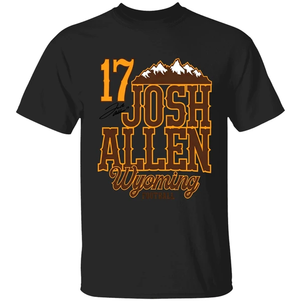 Josh Allen 17 Wyoming Cowboys Football Mountain Signature Shirt - Image 7