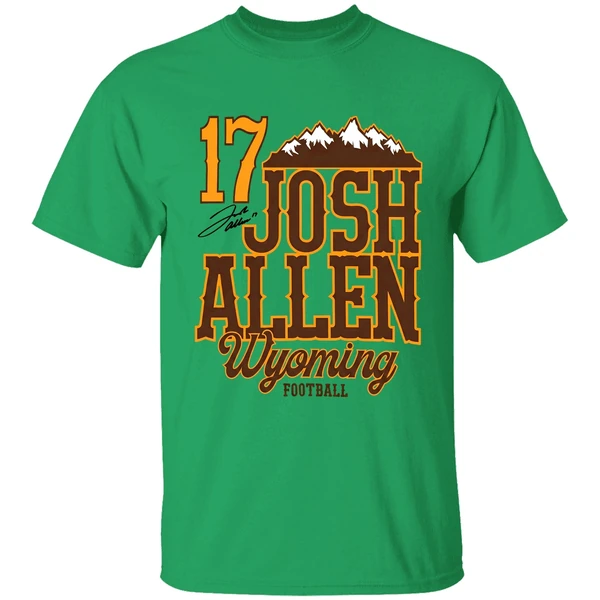 Josh Allen 17 Wyoming Cowboys Football Mountain Signature Shirt - Image 8
