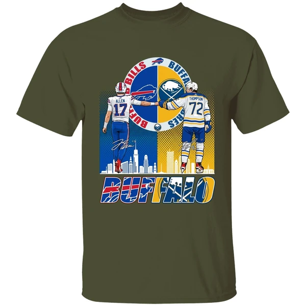 josh allen and tage thompson buffalo 2026 shirt militarygreen