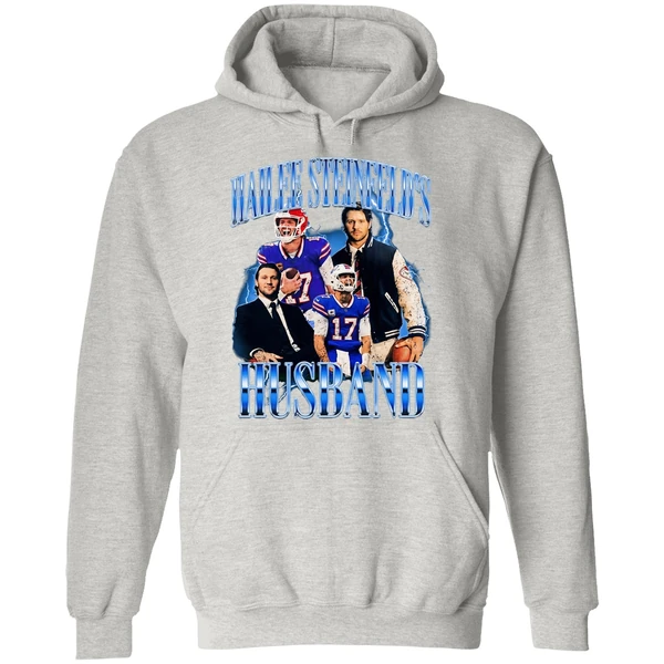 Josh Allen Buffalo Bills Hailee Steinfelds Husband Vintage Hoodie - Image 9
