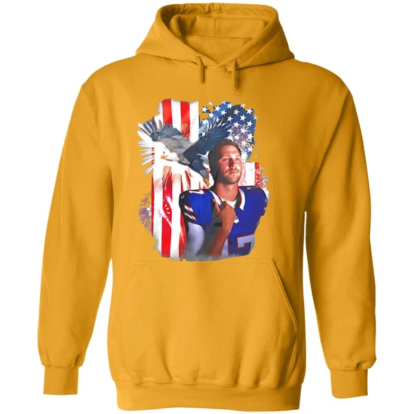 Josh Allen Buffalo Bills Usa Flag 4th Of July Hoodie