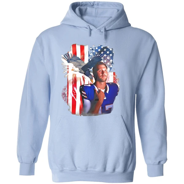 Josh Allen Buffalo Bills Usa Flag 4th Of July Hoodie - Image 4
