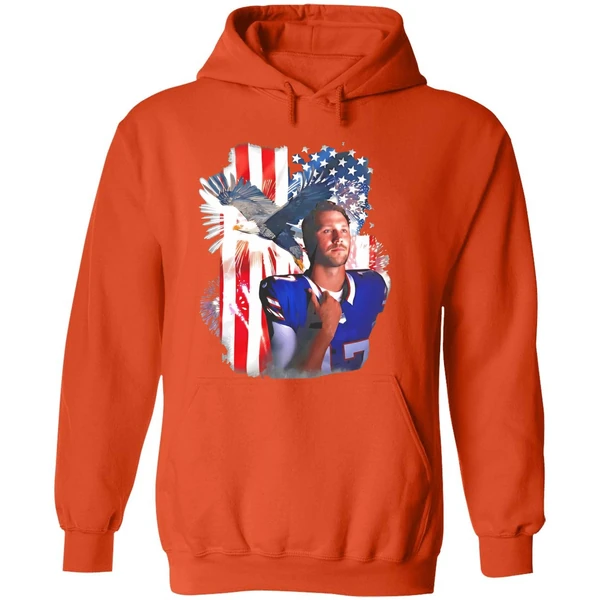 Josh Allen Buffalo Bills Usa Flag 4th Of July Hoodie - Image 6