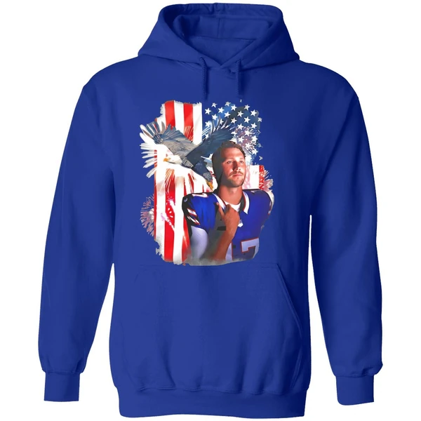 Josh Allen Buffalo Bills Usa Flag 4th Of July Hoodie - Image 7