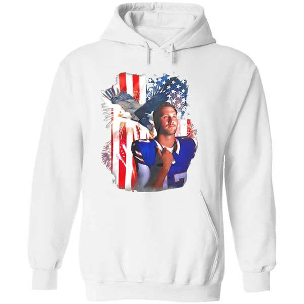 Josh Allen Buffalo Bills Usa Flag 4th Of July Hoodie - Image 8