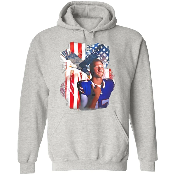 Josh Allen Buffalo Bills Usa Flag 4th Of July Hoodie - Image 9