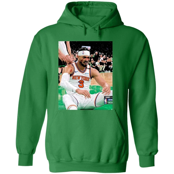 Josh Hart After Getting Elbowed In The Face Blood New York Knicks Vs Boston Celtics Hoodie - Image 2