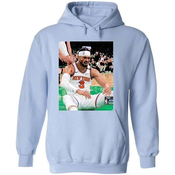 Josh Hart After Getting Elbowed In The Face Blood New York Knicks Vs Boston Celtics Hoodie - Image 4